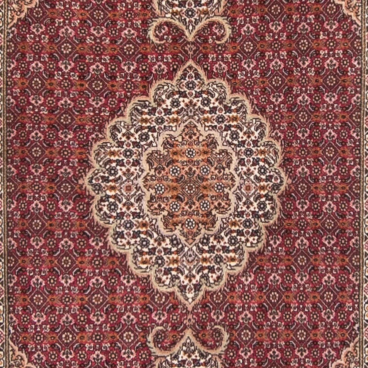 Løber Persisk tæppe - Tabriz - 351 x 83 cm - mørkerød