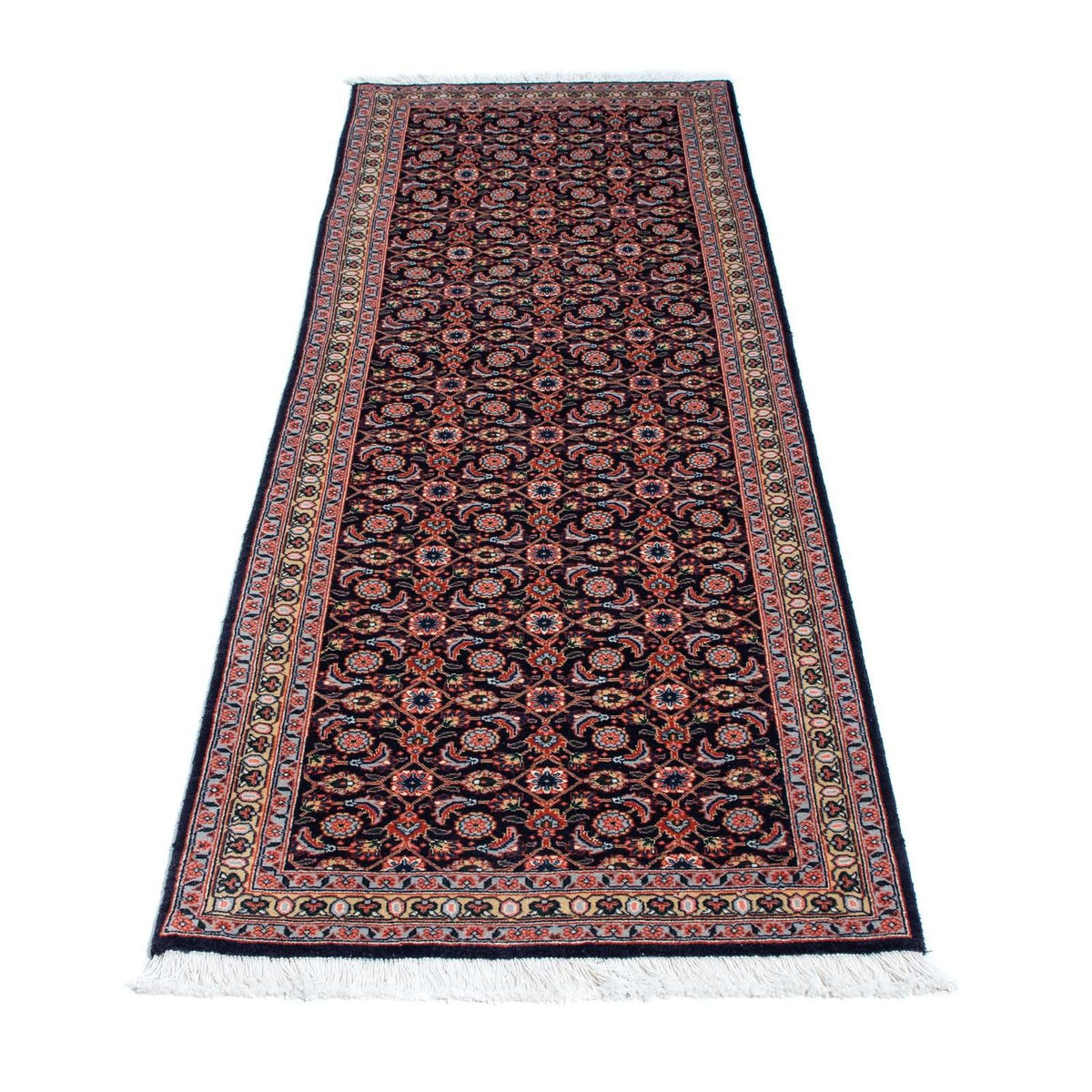 Løber Persisk tæppe - Tabriz - 210 x 75 cm - mørkeblå