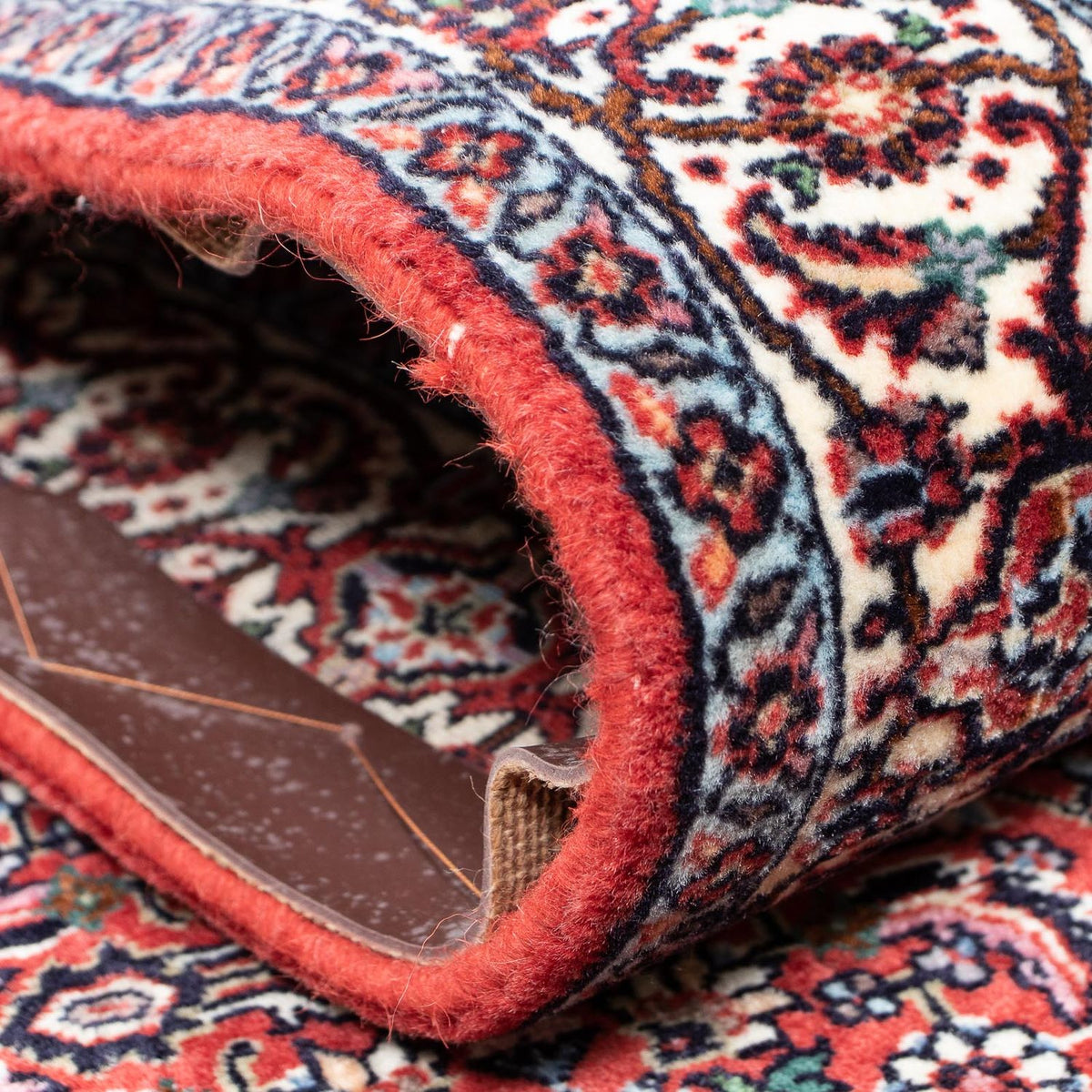 Løber Persisk tæppe - Bijar - 385 x 84 cm - mørkerød