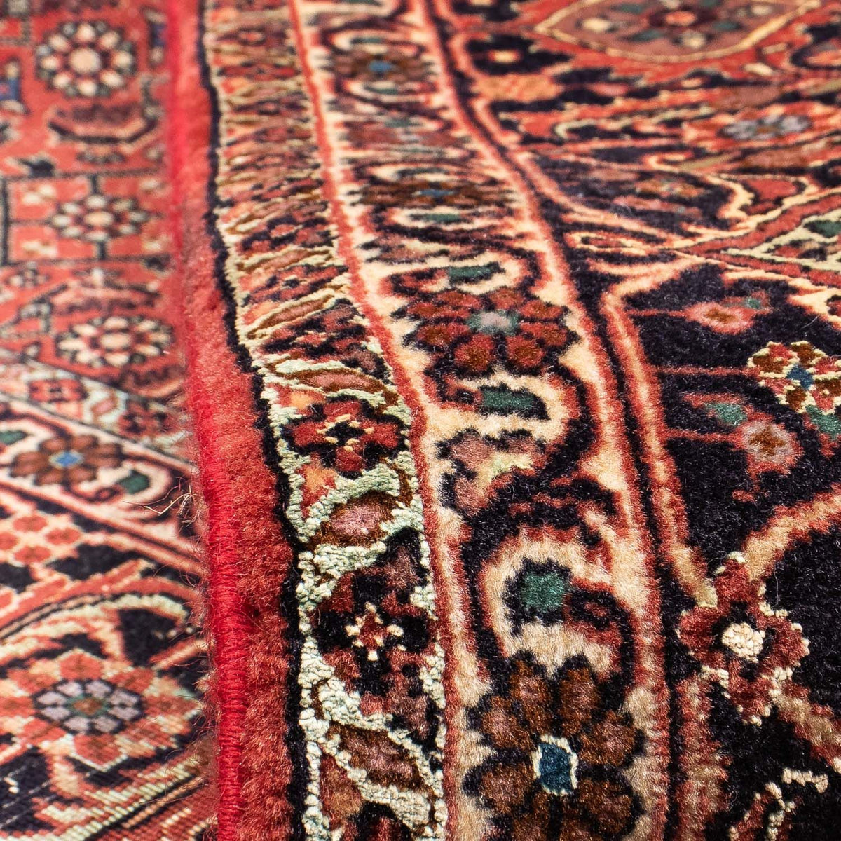 Persisk tæppe - Bijar - 232 x 170 cm - mørkerød