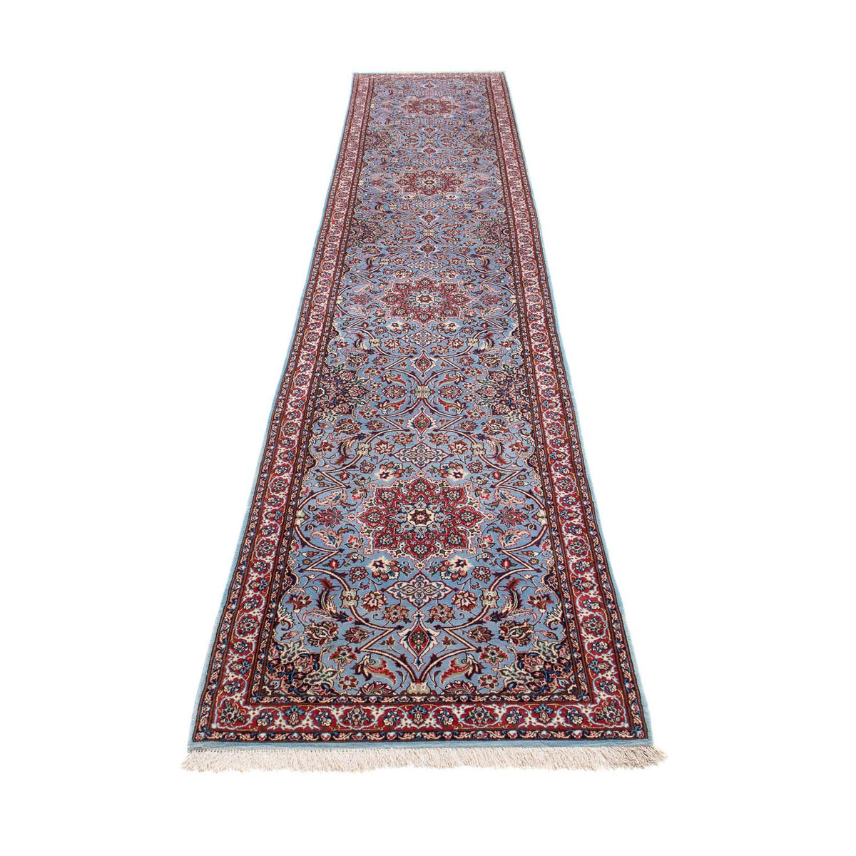 Løber Persisk tæppe - Isfahan - Premium - 438 x 80 cm - lilla