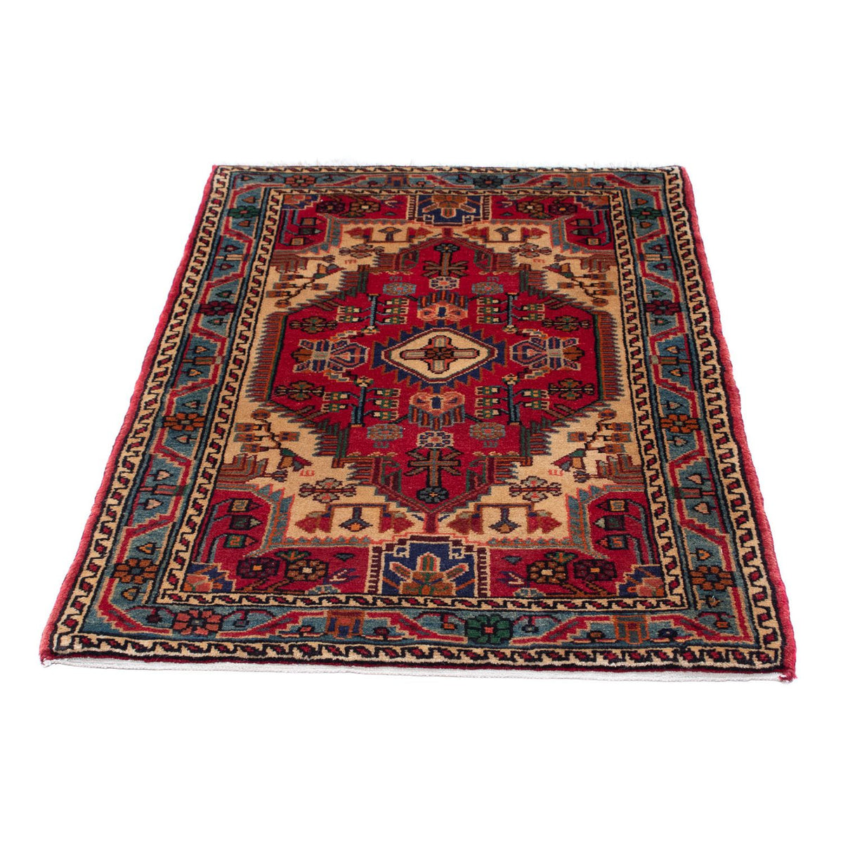 Persisk tæppe - Nomadisk - 125 x 83 cm - mørkerød