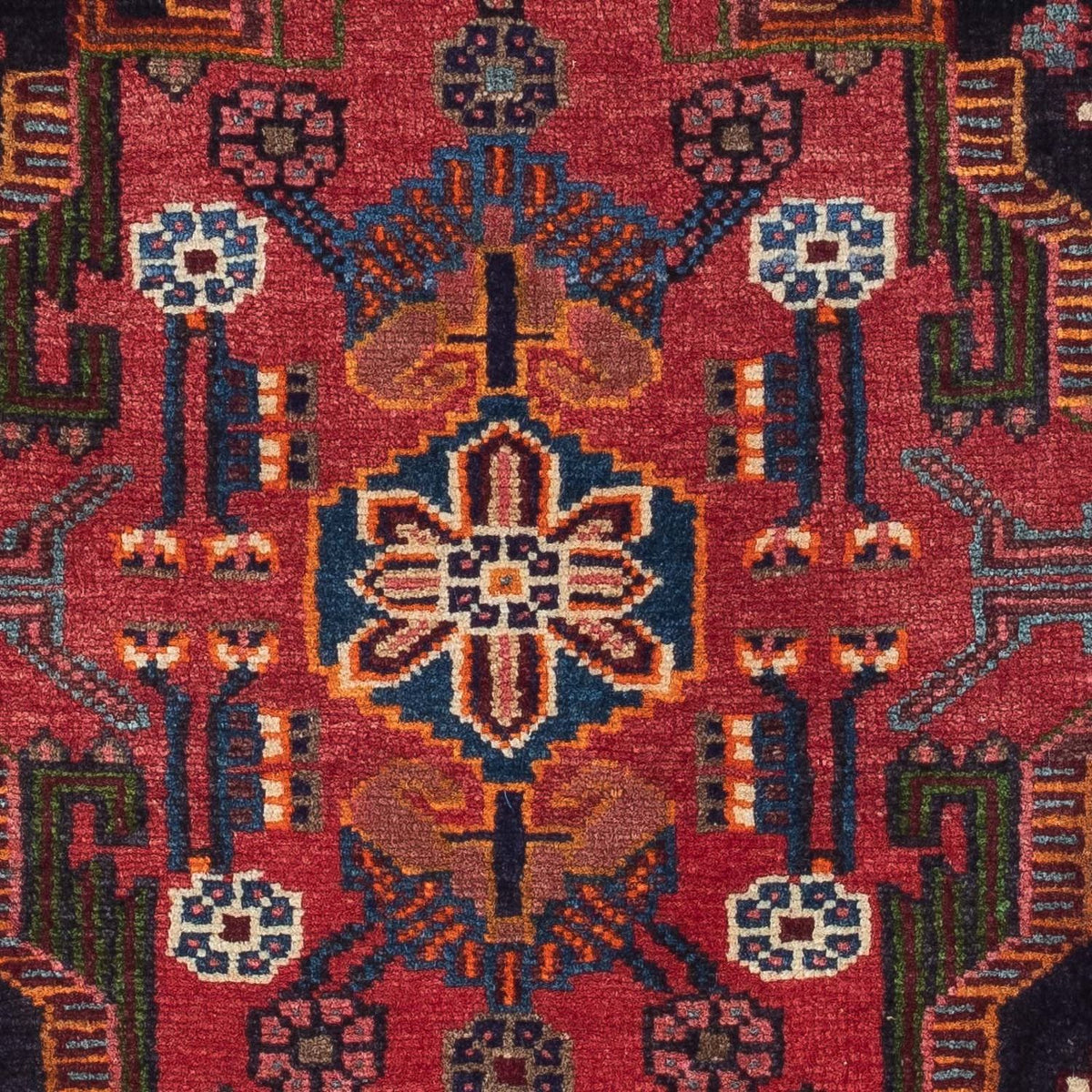 Persisk tæppe - Nomadisk - 125 x 90 cm - mørkerød