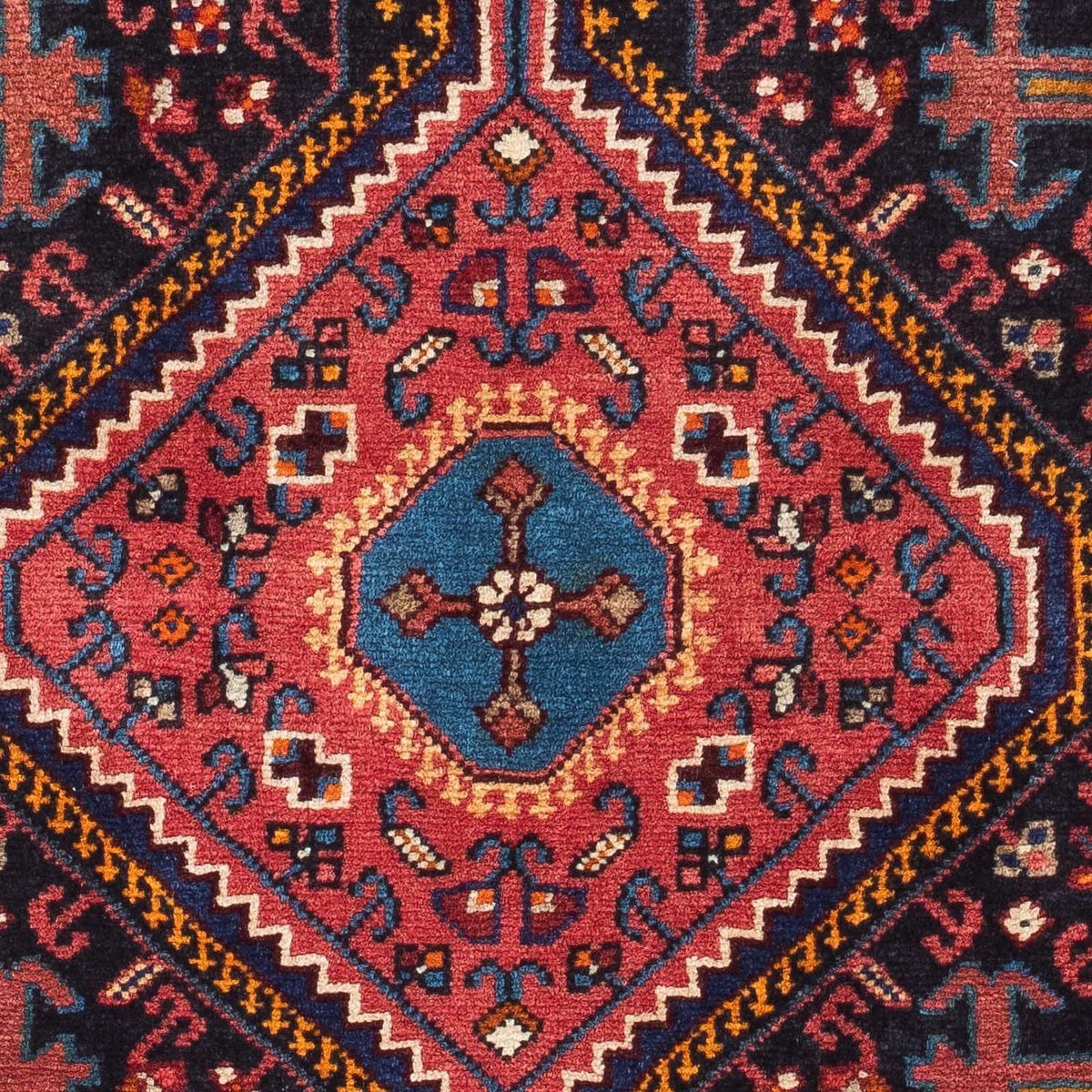 Persisk tæppe - Nomadisk - 128 x 82 cm - mørkeblå