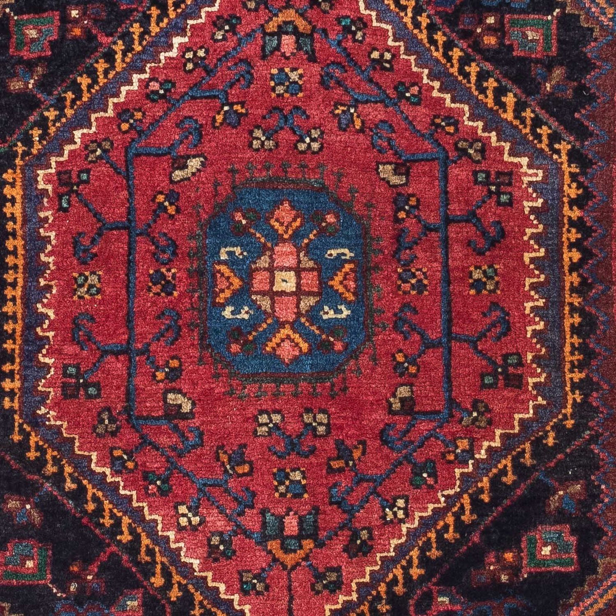 Persisk tæppe - Nomadisk - 138 x 88 cm - mørkerød