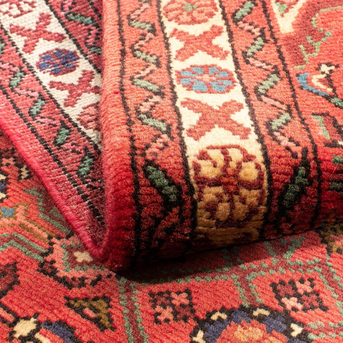 Persisk tæppe - Nomadisk - 135 x 110 cm - lysrød