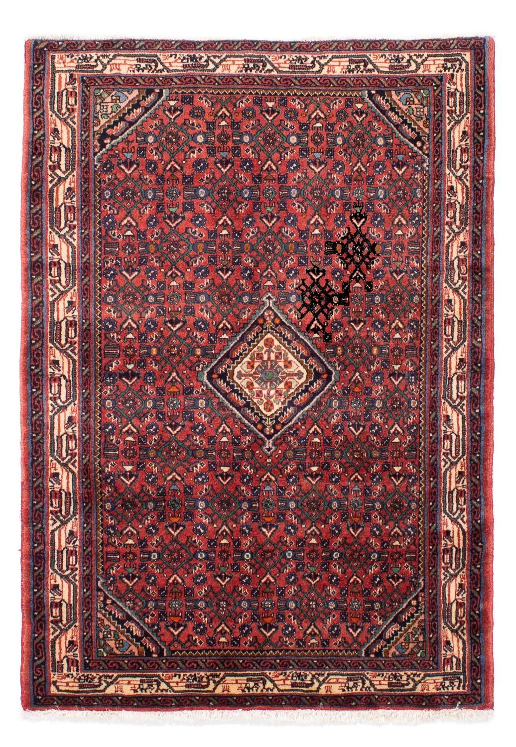 Persisk tæppe - Nomadisk - 142 x 104 cm - mørkerød
