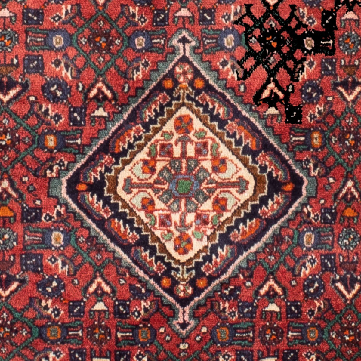 Persisk tæppe - Nomadisk - 142 x 104 cm - mørkerød