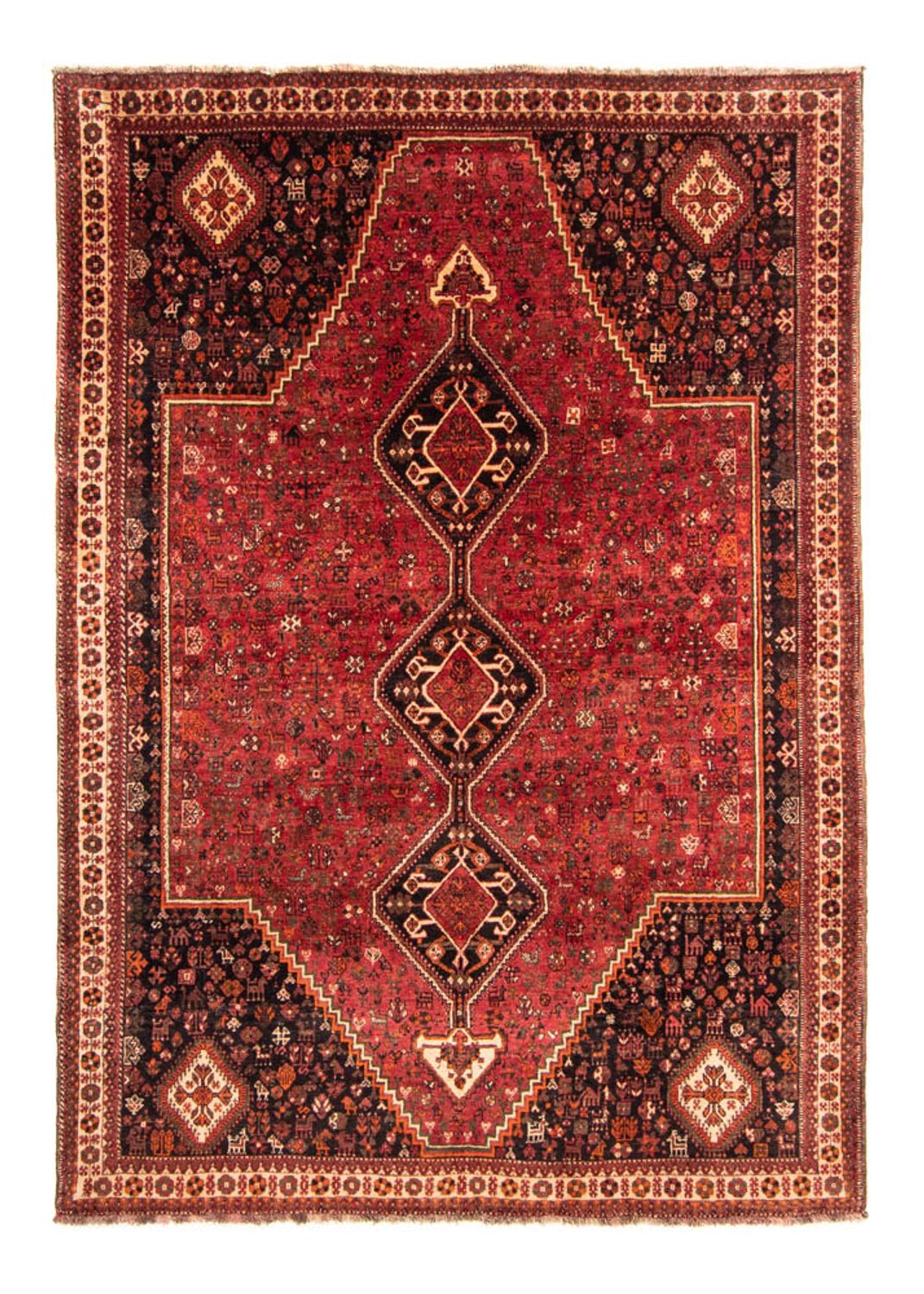 Persisk tæppe - Nomadisk - 320 x 230 cm - mørkerød