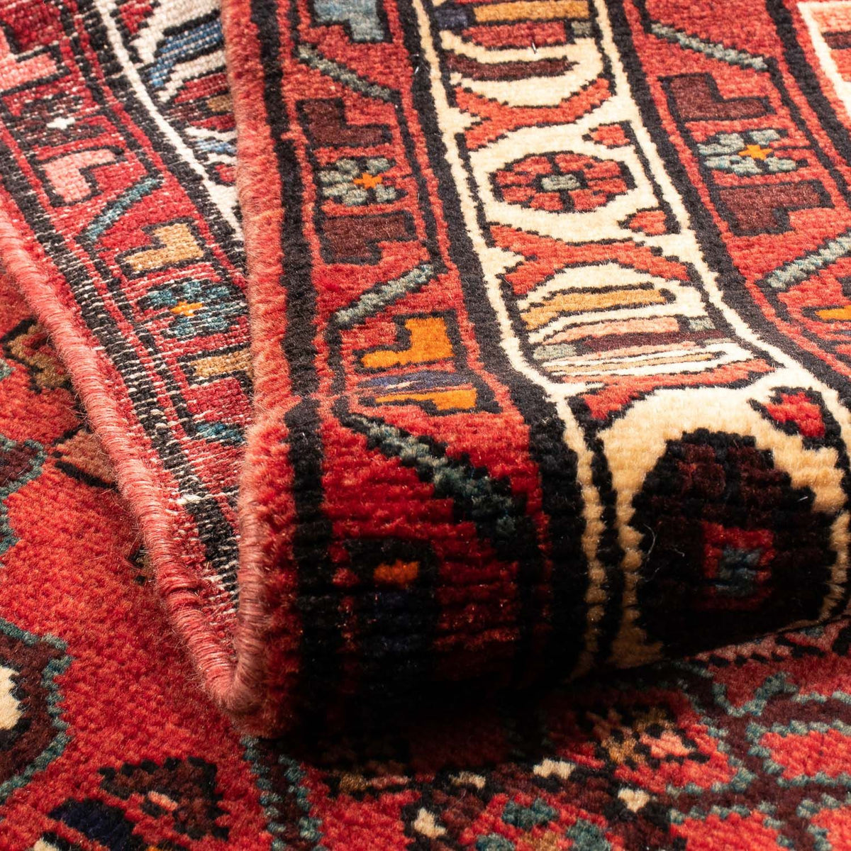 Persisk tæppe - Nomadisk - 162 x 110 cm - mørkerød