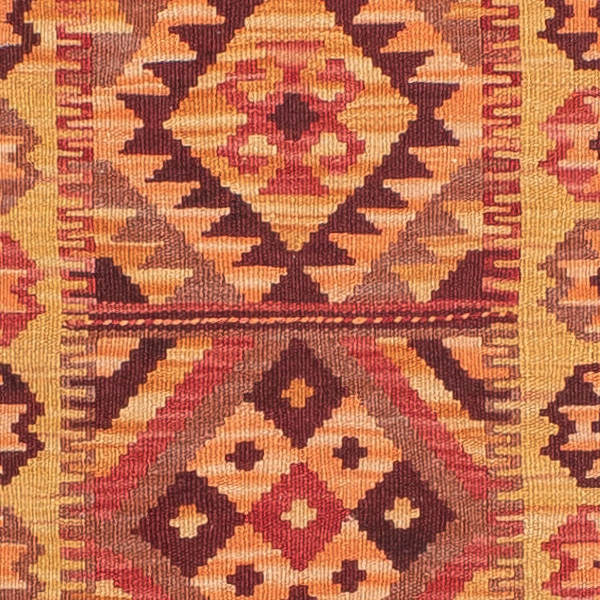 Løber Kelim Carpet - Splash - 299 x 73 cm - lysrød