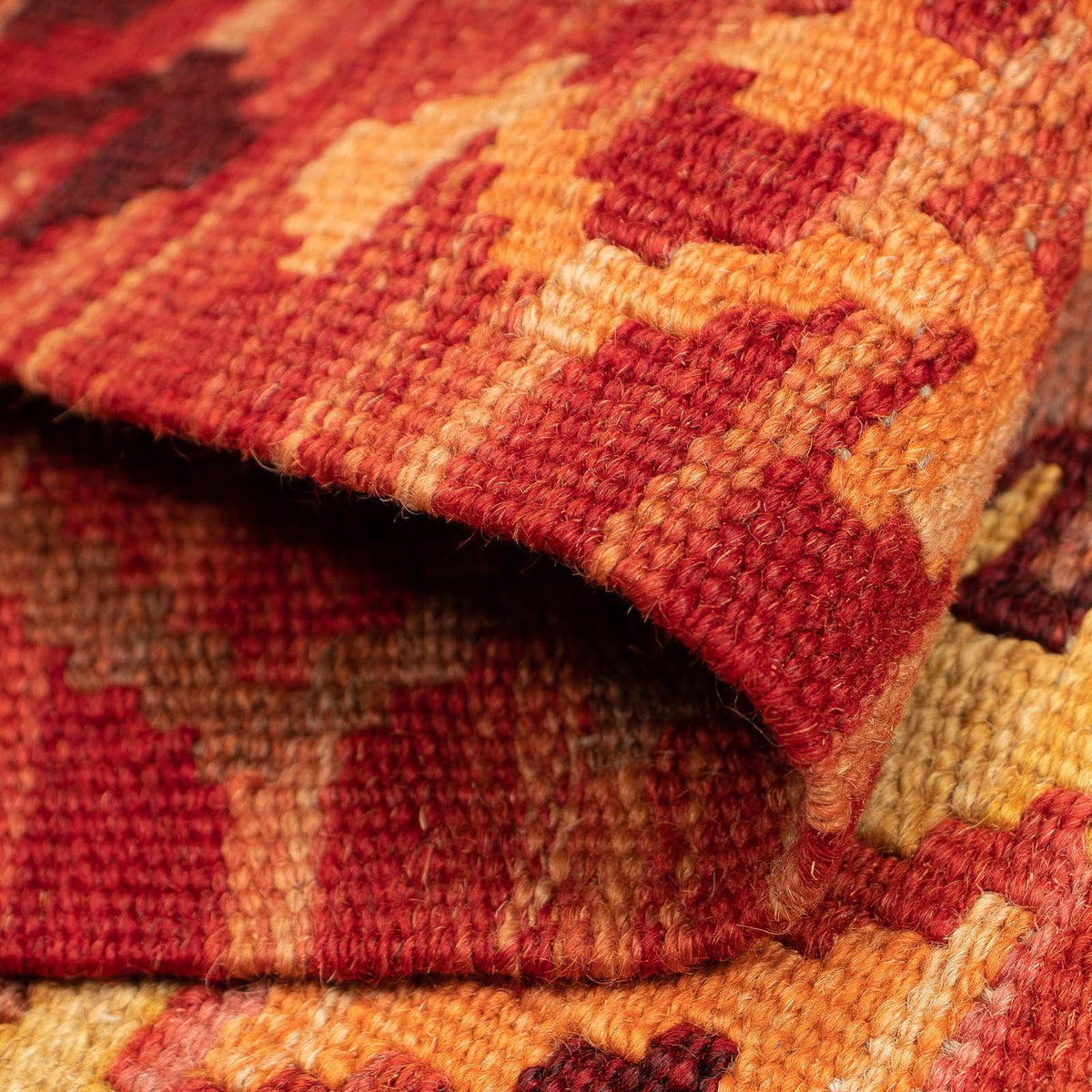 Løber Kelim Carpet - Splash - 299 x 73 cm - lysrød
