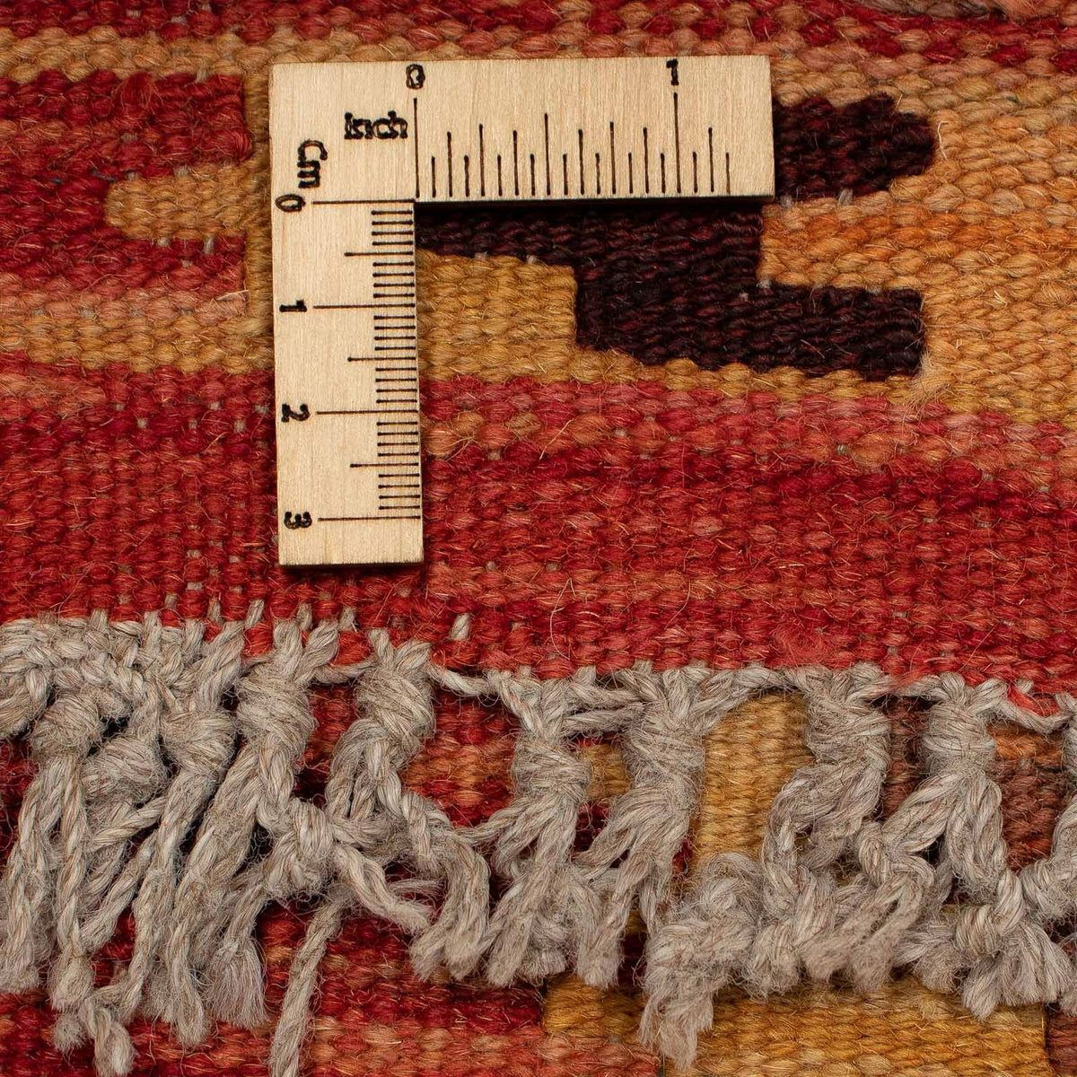 Løber Kelim Carpet - Splash - 299 x 73 cm - lysrød
