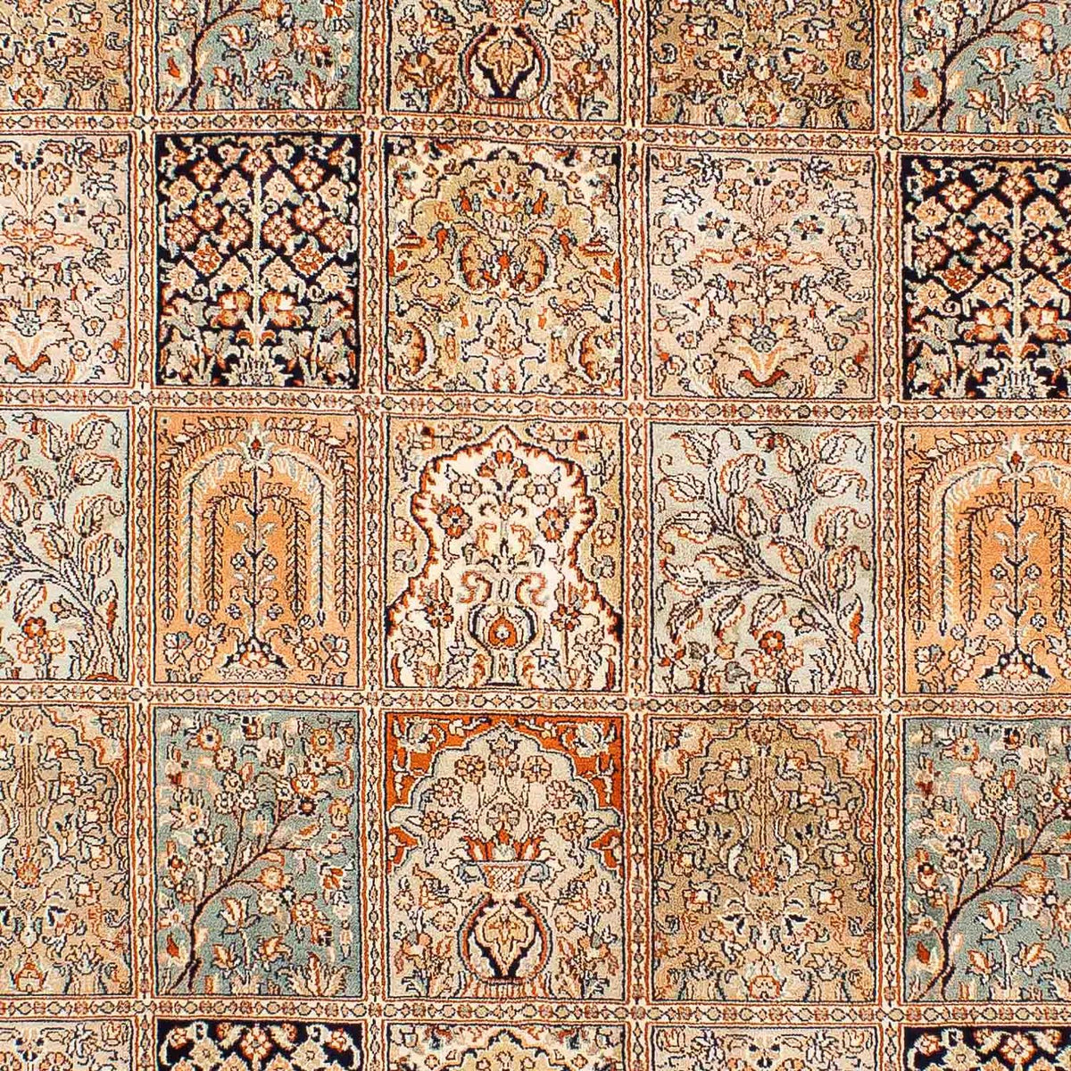 Silketæppe - Kashmir Silk - 221 x 158 cm - flerfarvet