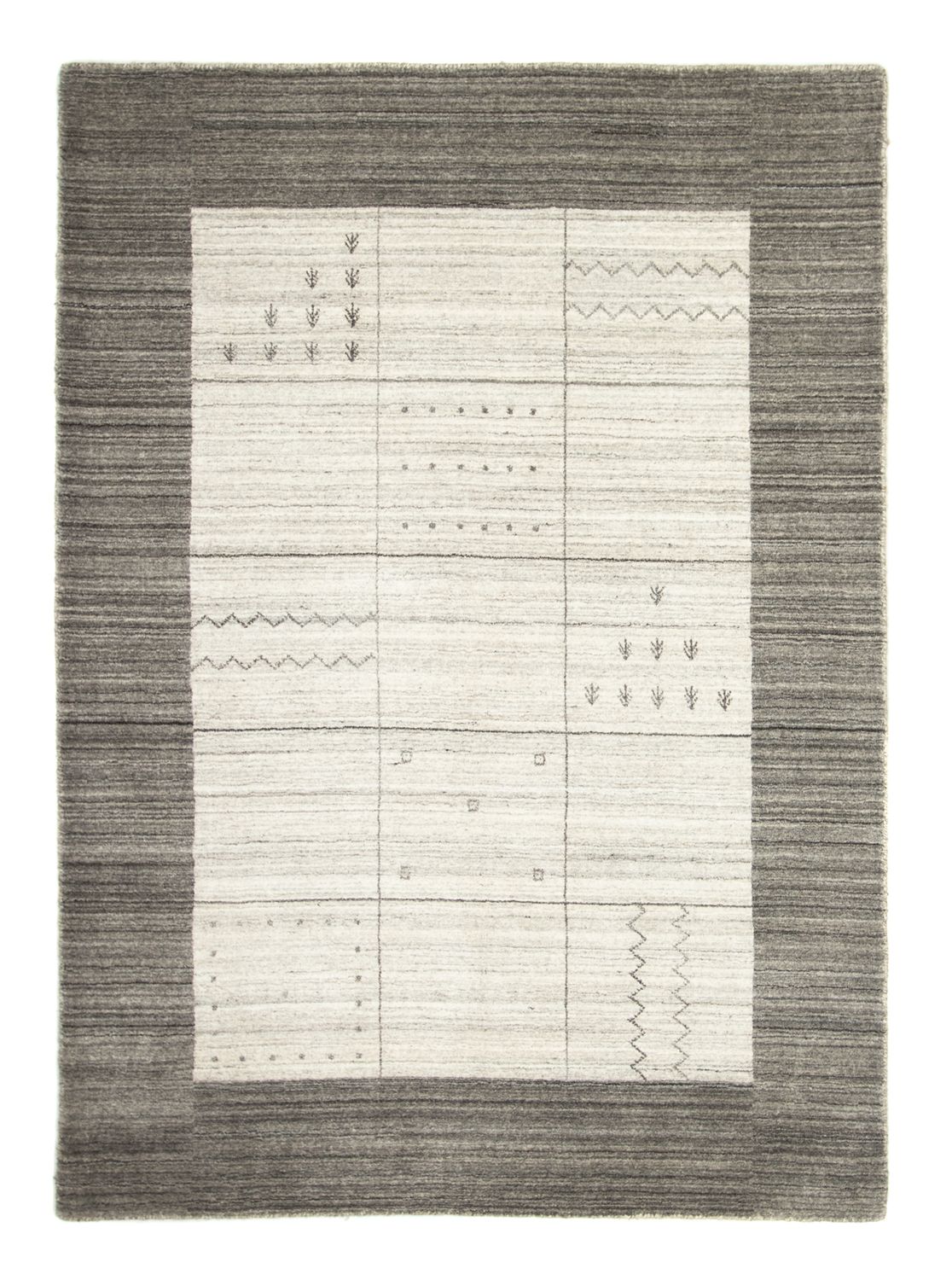 Gabbeh Tæppe - Loribaft Persisk - 200 x 140 cm - grå