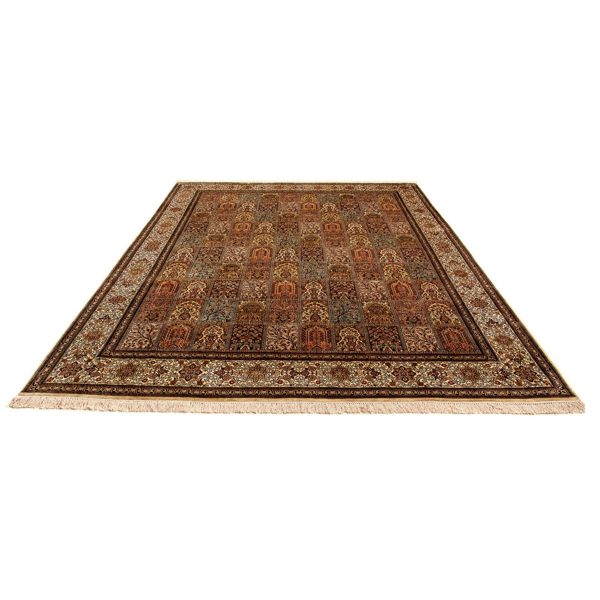Silketæppe - Kashmir Silk - 332 x 248 cm - brun
