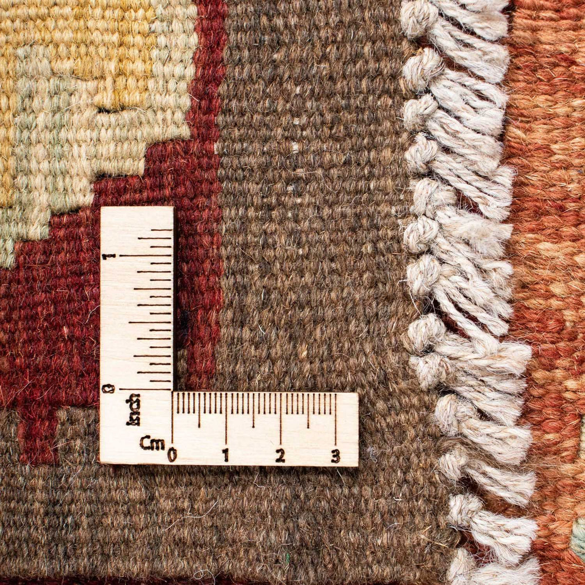 Kelim-tæppe - orientalsk - 197 x 141 cm - brun