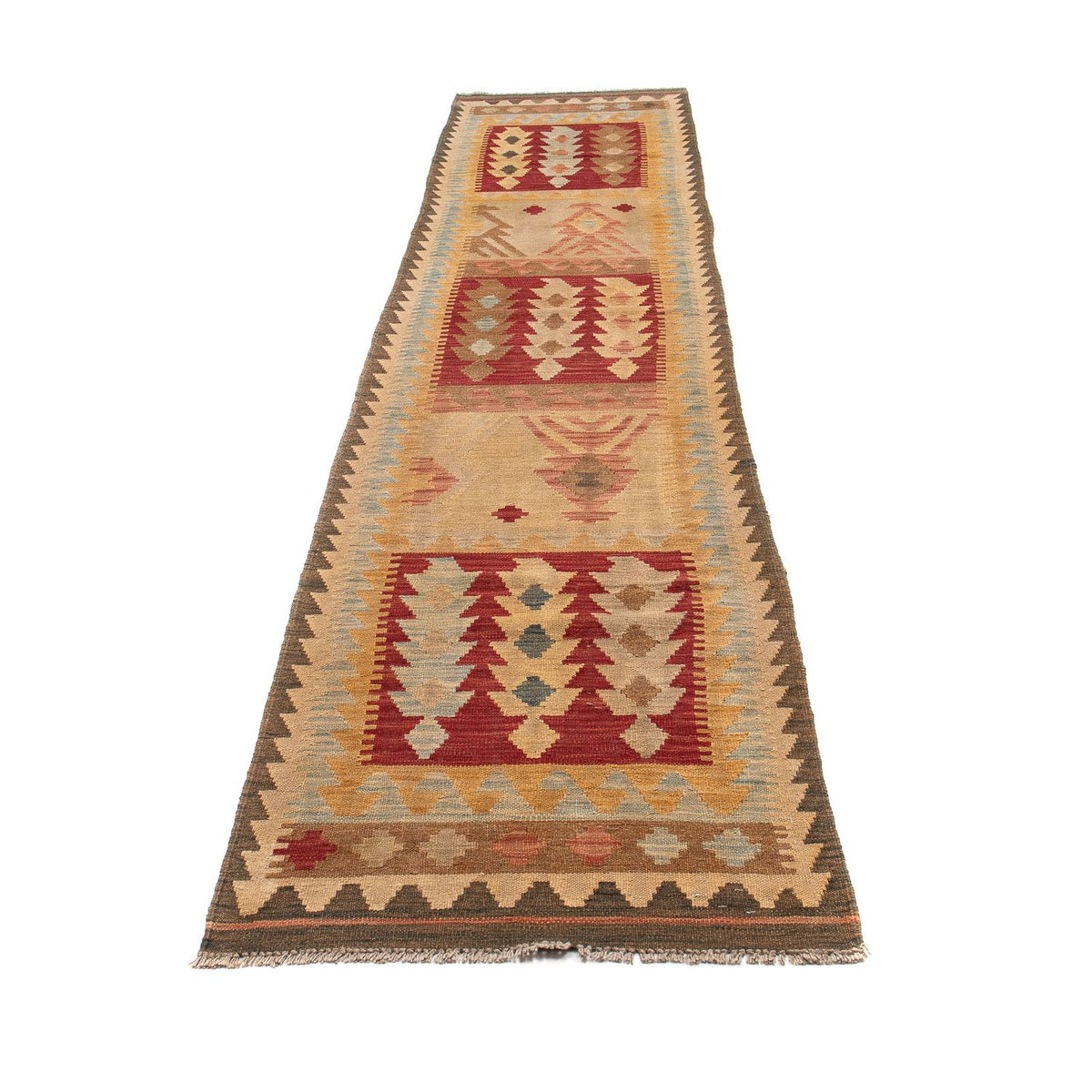 Løber Kelim Carpet - Splash - 392 x 73 cm - flerfarvet