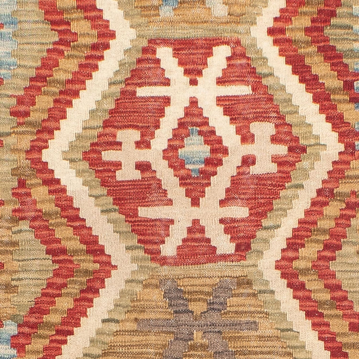 Løber Kelim Carpet - Splash - 393 x 77 cm - rød