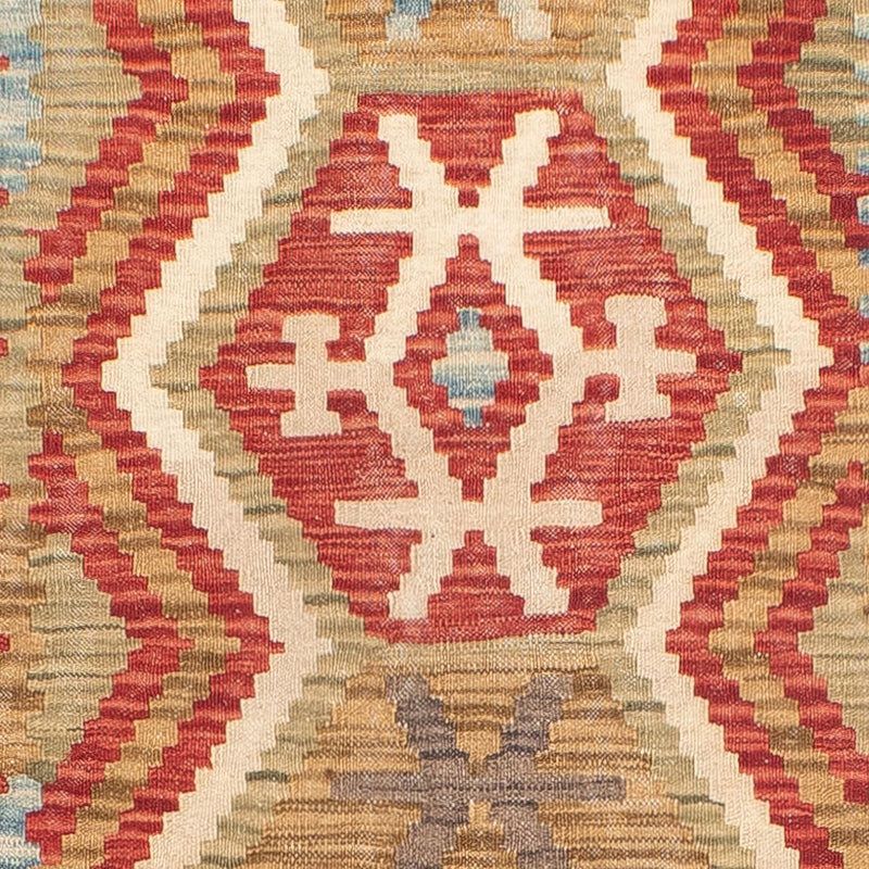 Løber Kelim Carpet - Splash - 393 x 77 cm - rød