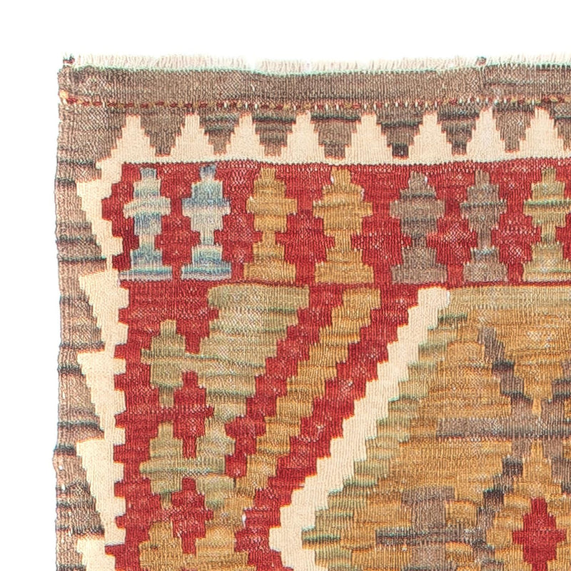 Løber Kelim Carpet - Splash - 393 x 77 cm - rød