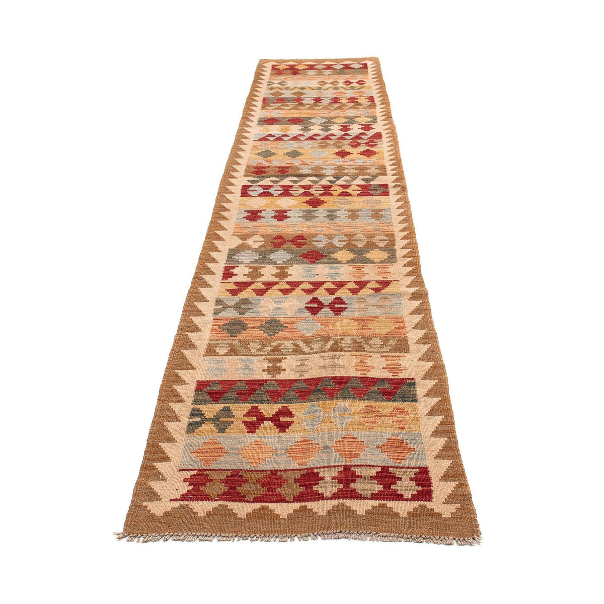 Løber Kelim Carpet - Splash - 396 x 69 cm - flerfarvet