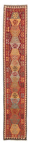 Løber Kelim Carpet - Splash - 389 x 76 cm - rød