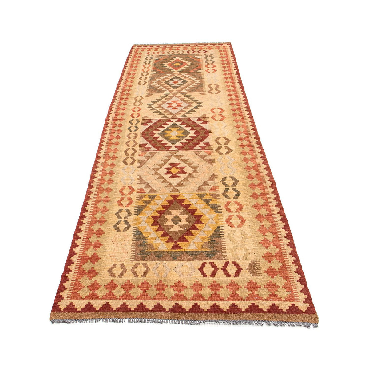 Løber Kelim Carpet - Splash - 314 x 86 cm - flerfarvet