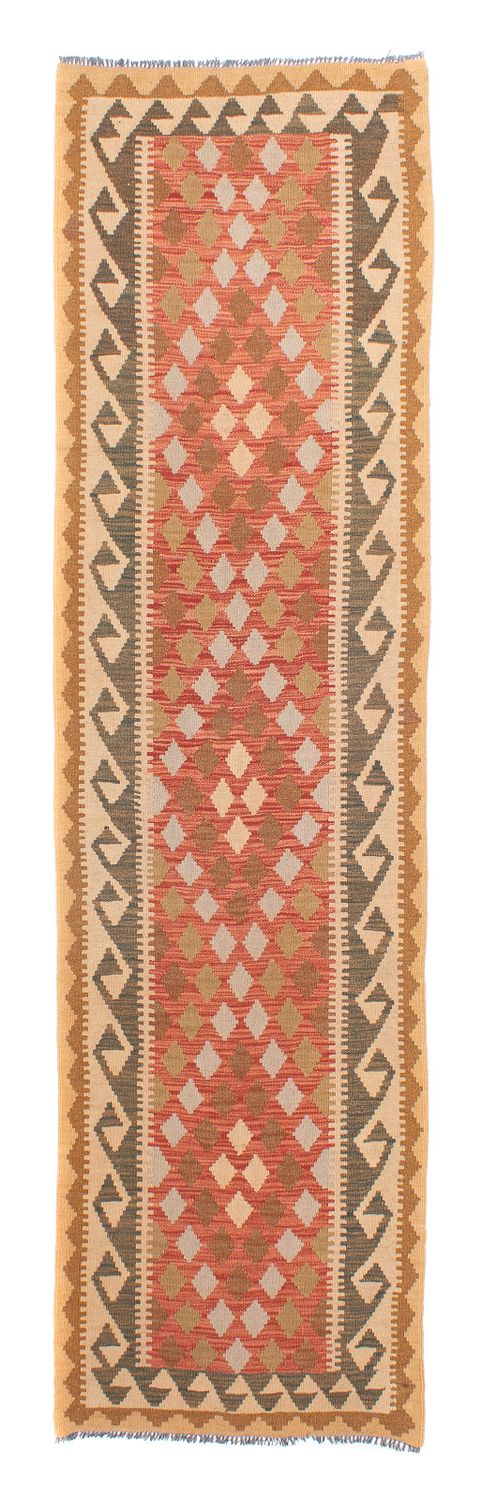 Løber Kelim Carpet - Splash - 300 x 82 cm - lysrød