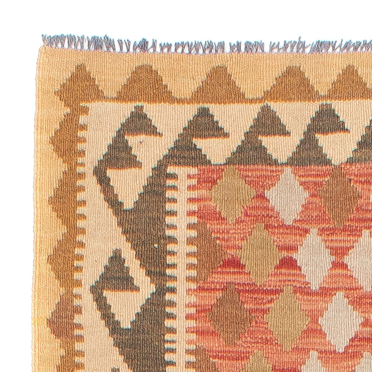 Løber Kelim Carpet - Splash - 300 x 82 cm - lysrød