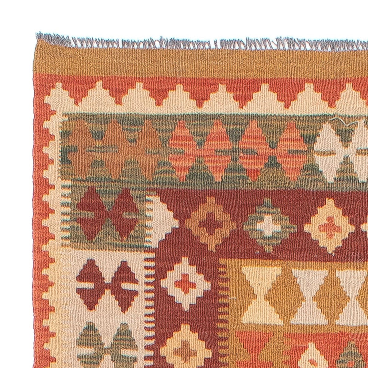 Løber Kelim Carpet - Splash - 309 x 93 cm - lysrød