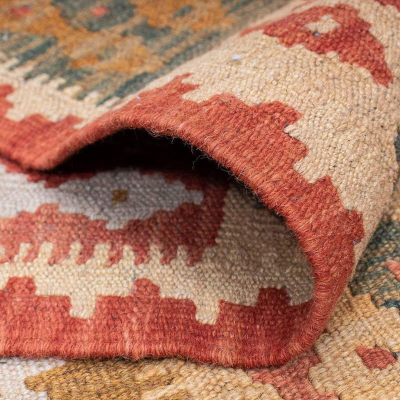 Løber Kelim Carpet - Splash - 309 x 93 cm - lysrød