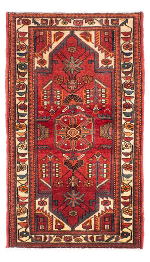 Persisk tæppe - Nomadisk - 146 x 88 cm - mørkerød