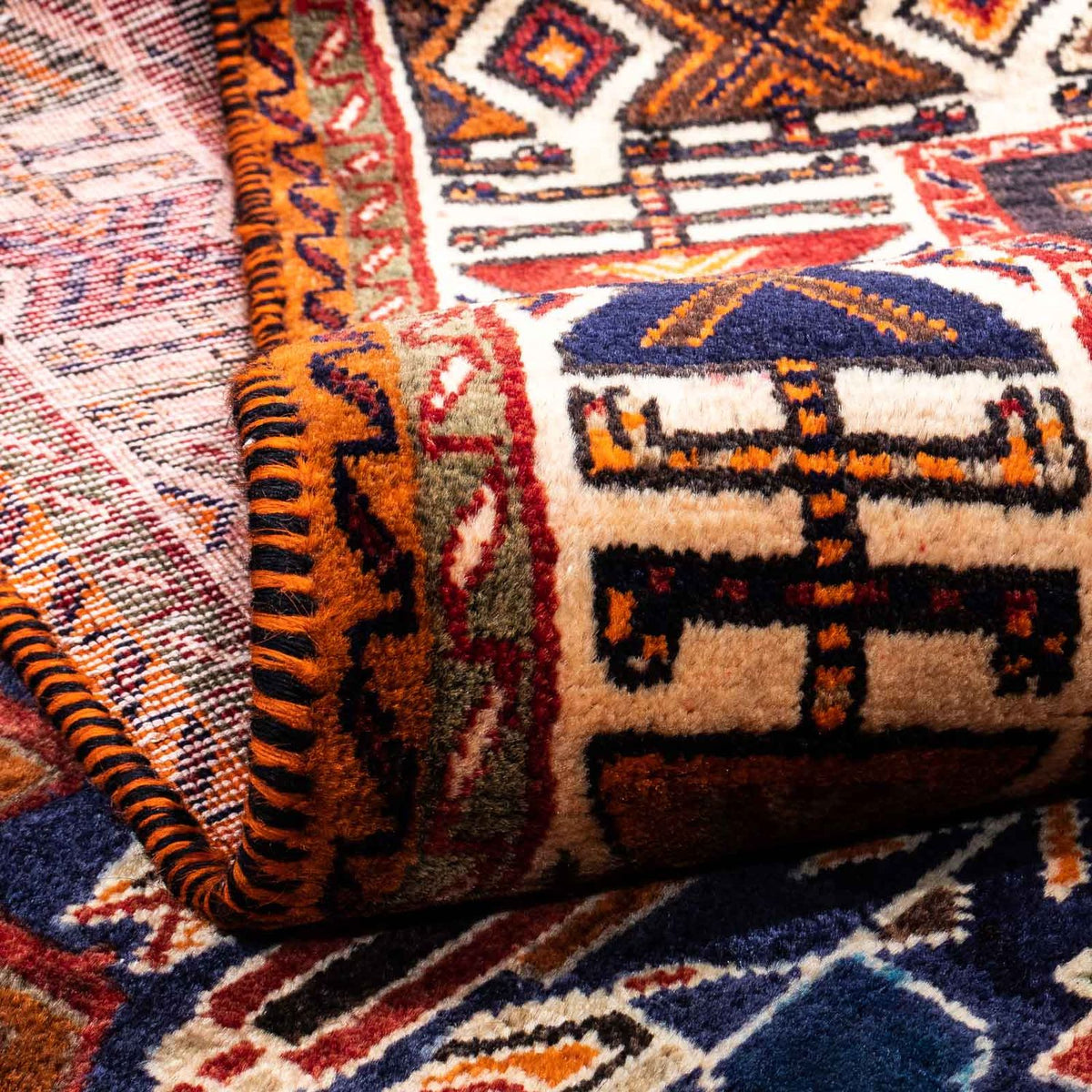 Persisk tæppe - Nomadisk - 257 x 160 cm - mørkerød