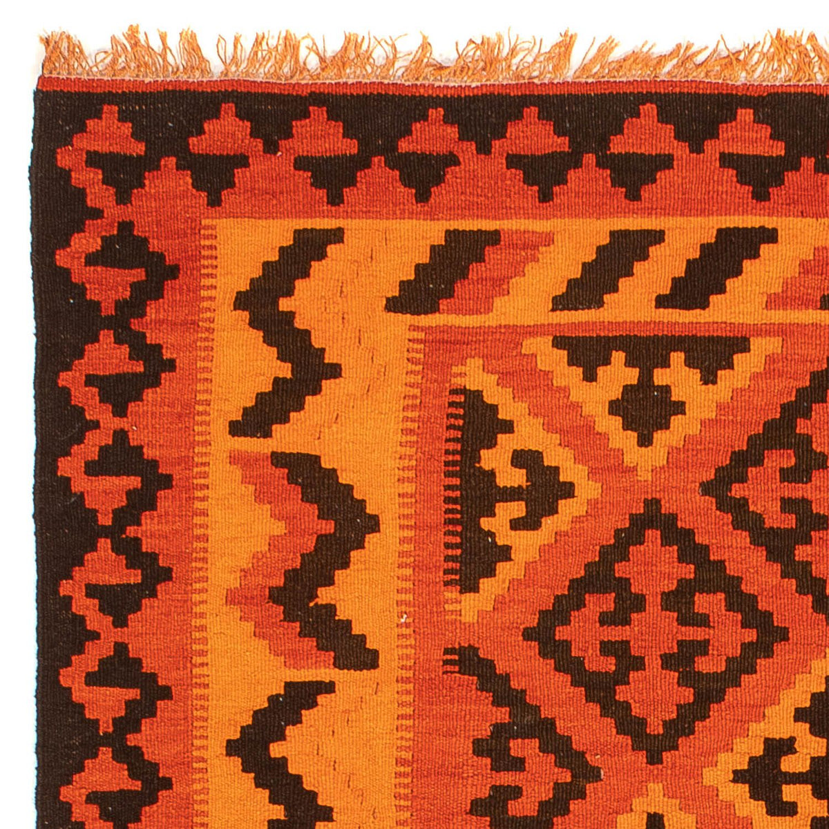 Kelim-tæppe - orientalsk - 194 x 150 cm - lysrød