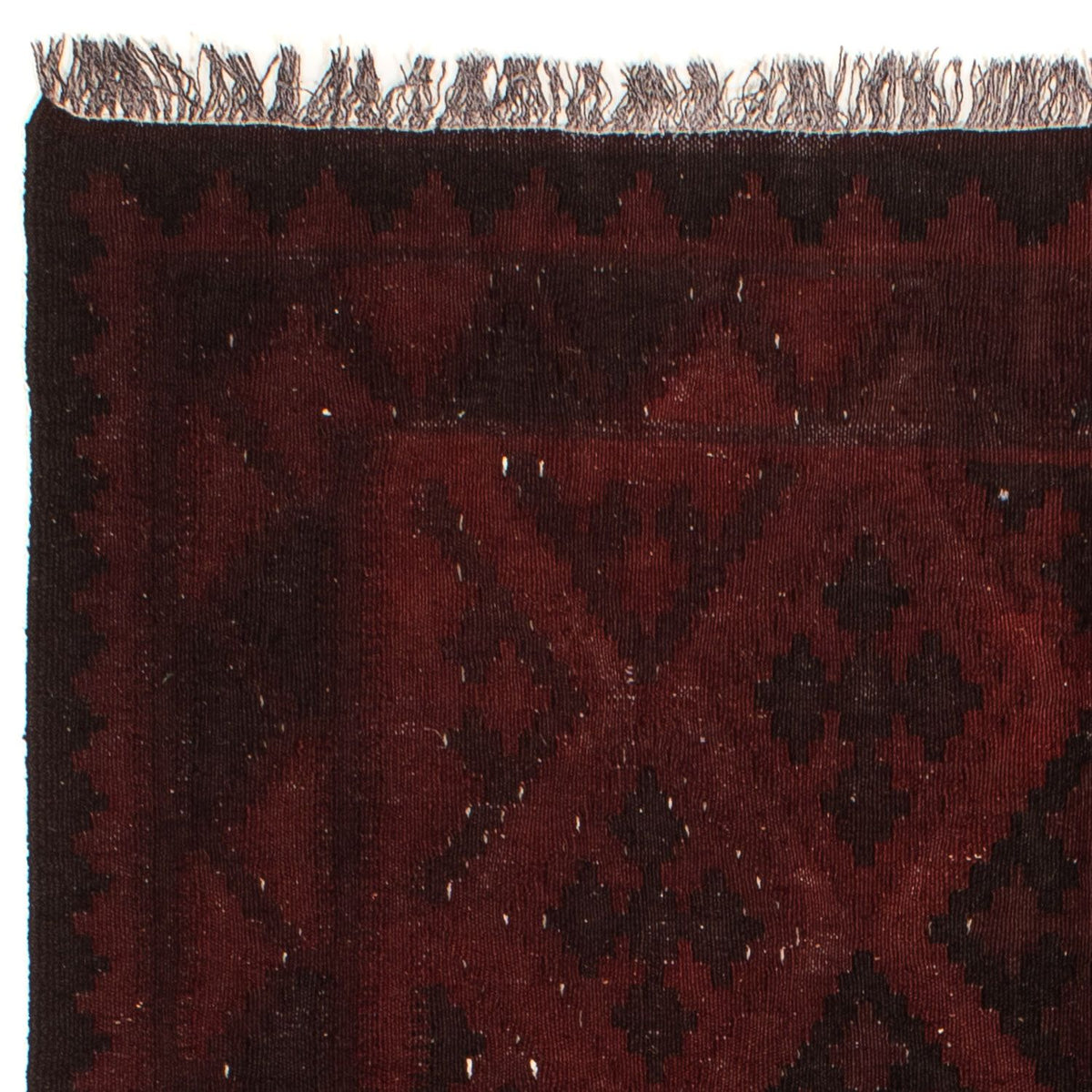 Kelim-tæppe - orientalsk - 193 x 145 cm - mørkerød