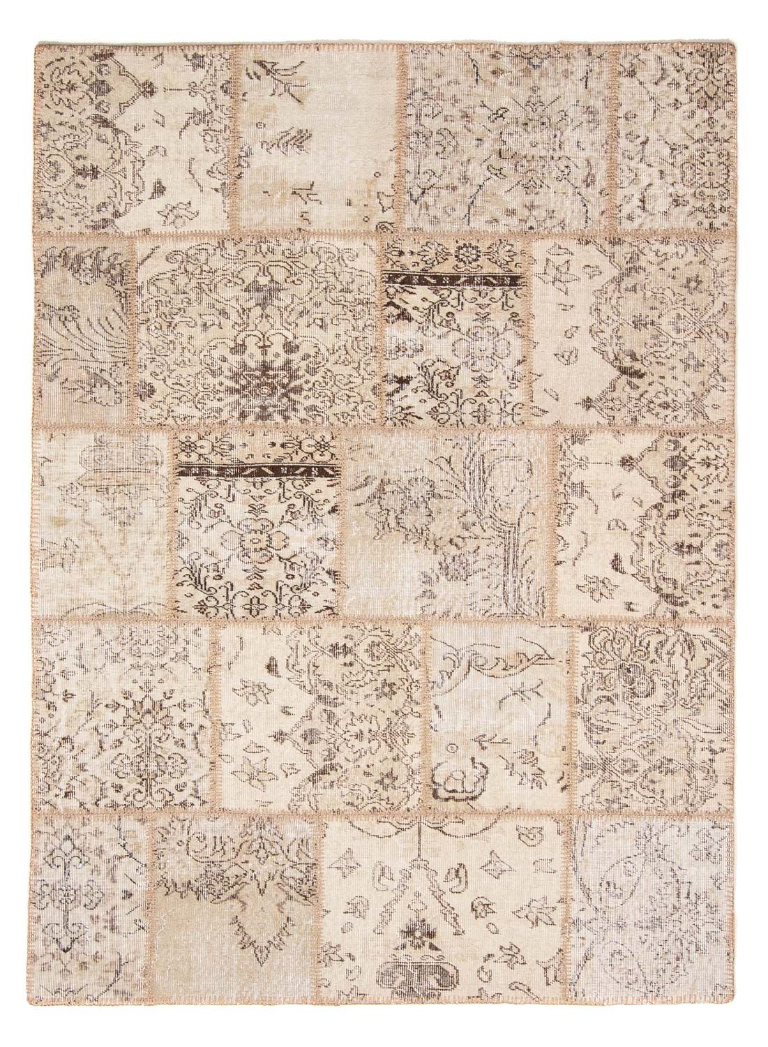 Patchwork-tæppe - 240 x 170 cm - lys brun