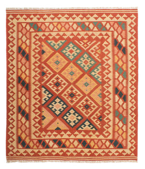 Kelim-tæppe - orientalsk firkantet  - 213 x 193 cm - flerfarvet