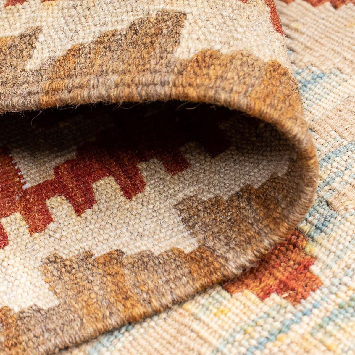 Løber Kelim Carpet - Splash - 200 x 62 cm - rust