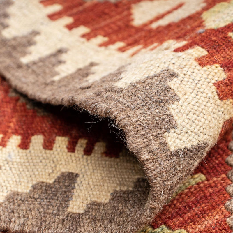 Løber Kelim Carpet - Splash - 200 x 66 cm - rød