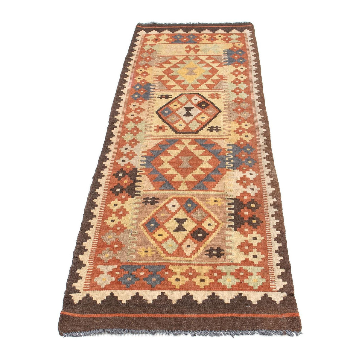 Løber Kelim Carpet - Splash - 204 x 59 cm - flerfarvet