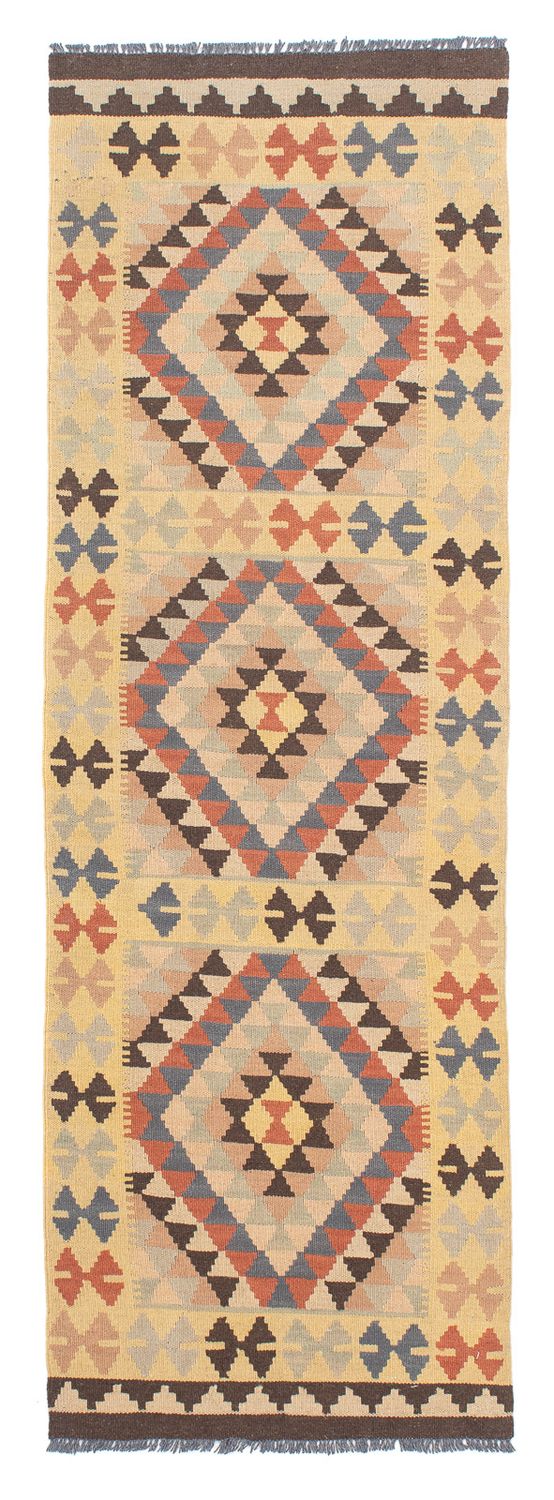 Løber Kelim Carpet - Splash - 198 x 63 cm - beige