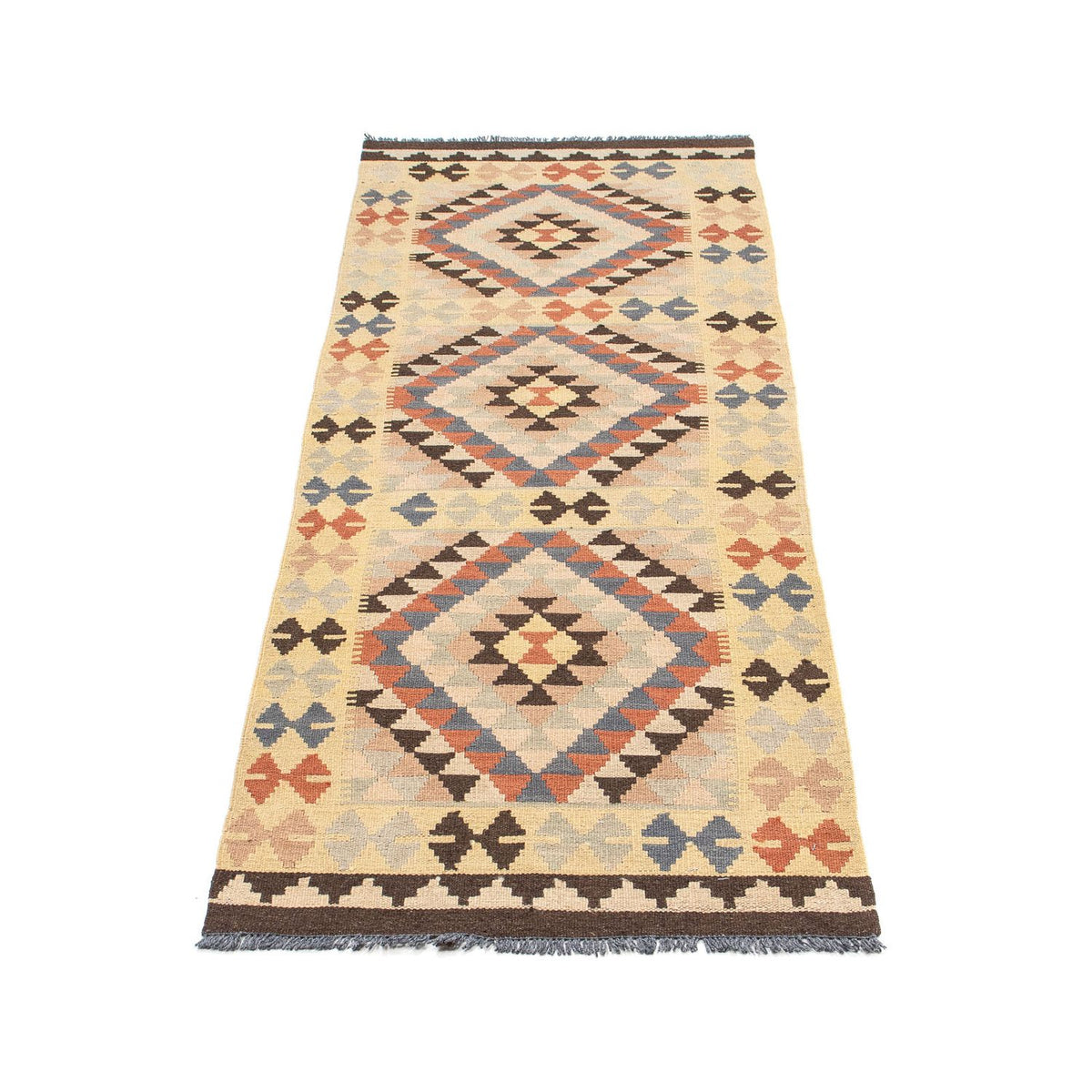 Løber Kelim Carpet - Splash - 198 x 63 cm - beige