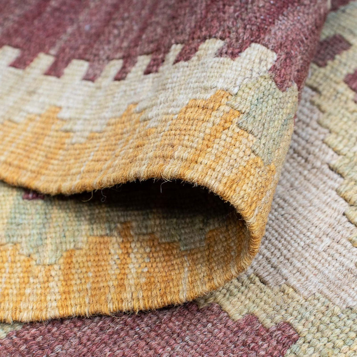 Løber Kelim Carpet - Splash - 191 x 52 cm - guld