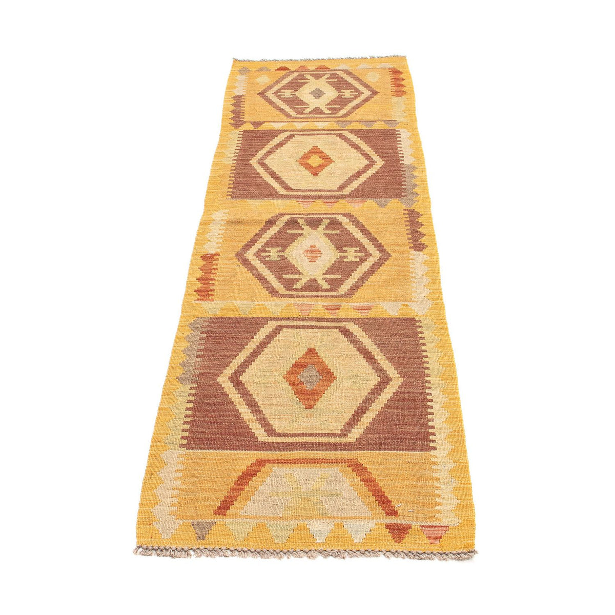 Løber Kelim Carpet - Splash - 191 x 52 cm - guld