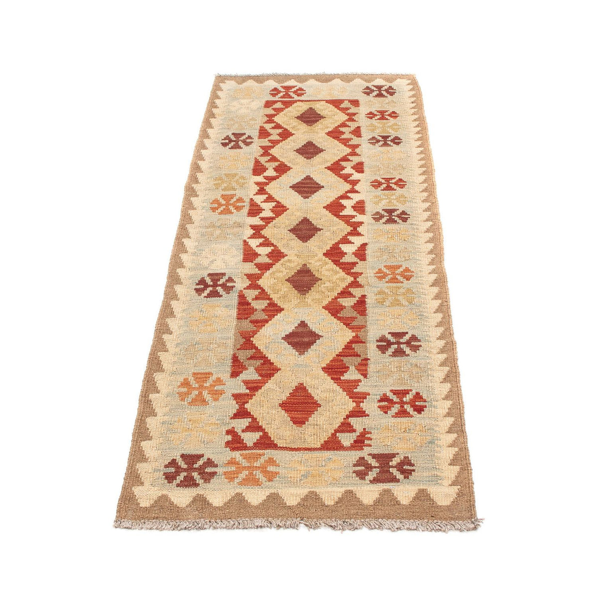Løber Kelim Carpet - Splash - 191 x 60 cm - lys brun