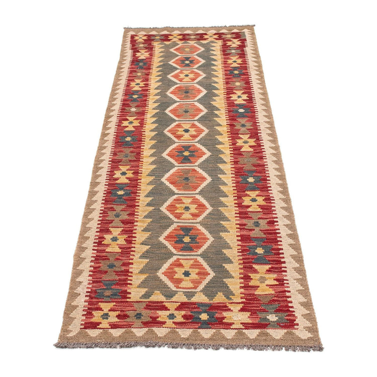 Løber Kelim Carpet - Splash - 211 x 63 cm - flerfarvet