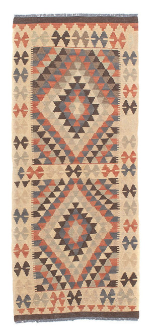 Løber Kelim Carpet - Splash - 173 x 70 cm - lys brun