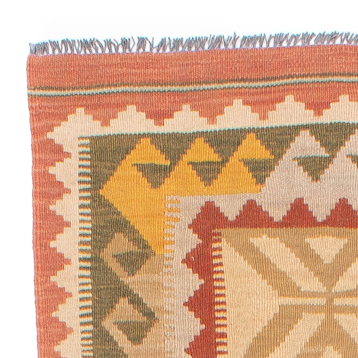 Løber Kelim Carpet - Splash - 306 x 82 cm - lysrød