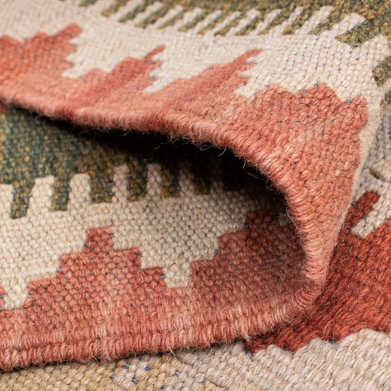 Løber Kelim Carpet - Splash - 306 x 82 cm - lysrød